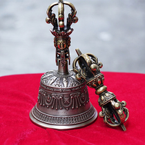 Nepalese five-strand Vajra bell and pestle pure copper bell ringing sound is crisp and clear Tibetan Buddhist temple supplies Tantric offerings