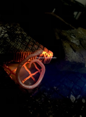 蛇头原创手工银饰暗黑系戒指定制