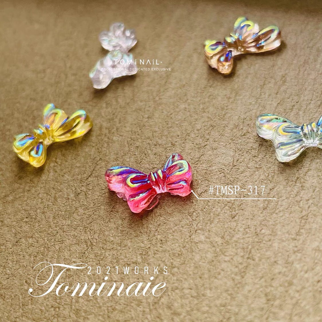 【现货】日本 Tomi nail饰品塑风蝴蝶结 5颗入颜色随机混入-图0