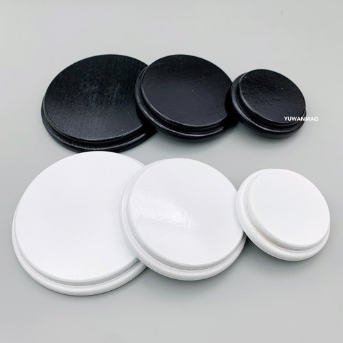 粘土手办底座 黑色白色圆木片圆木块 超轻石塑粘土软陶人偶底座 - 图2