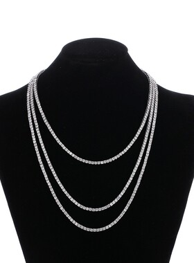 优质版欧美微镶锆石单排钻项链