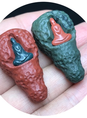 阿拉善玛瑙镶嵌观音星月佛珠项链