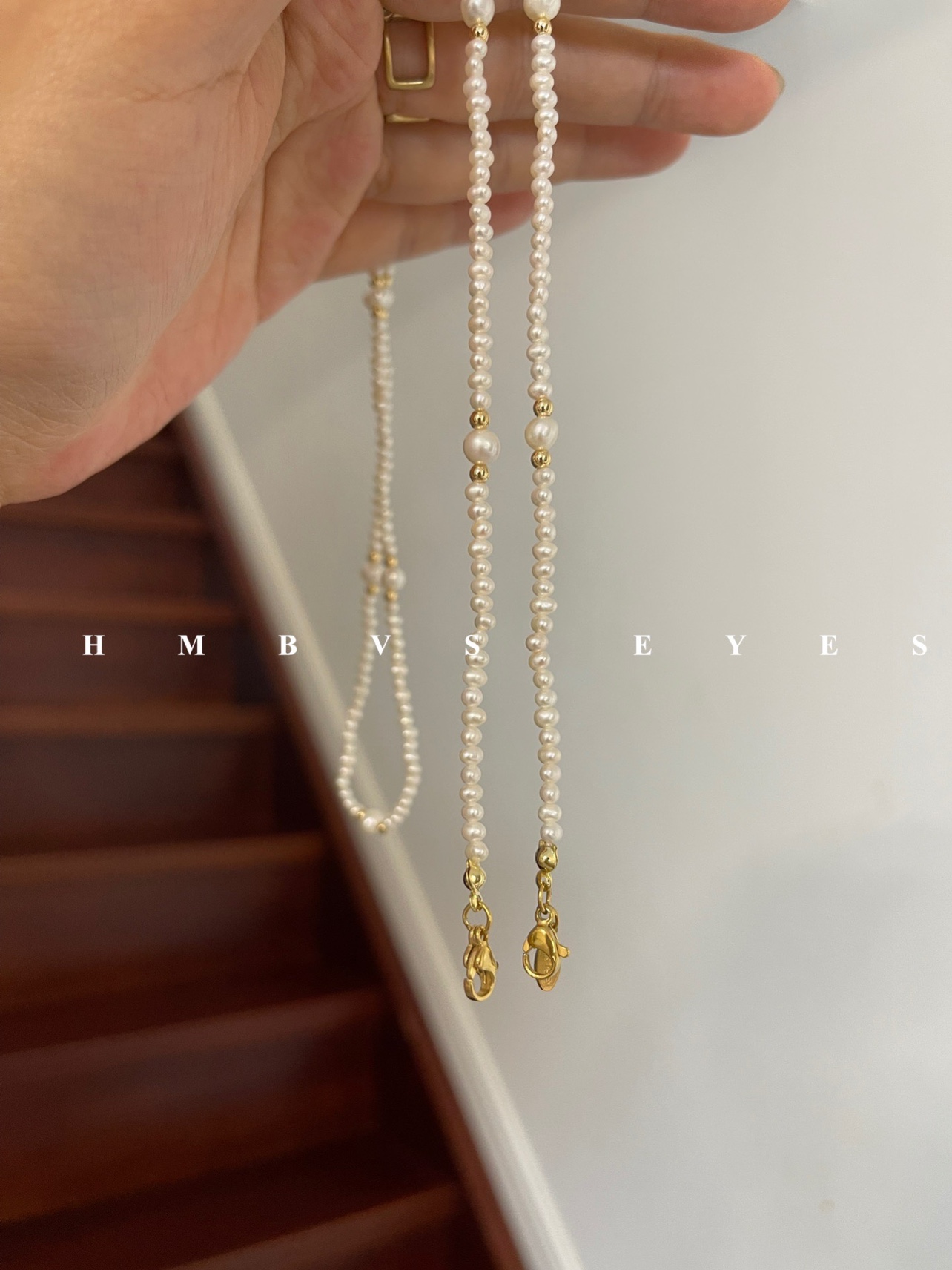 HMBVS原创手作天然淡水迷你小珍珠眼镜链口罩挂脖眼镜绳墨镜细轻 - 图1