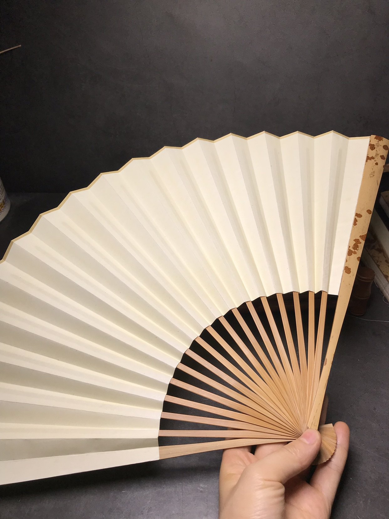 老师傅手工制作湘妃竹折扇云南红香妃扇子云妃折扇文玩9.5寸18方