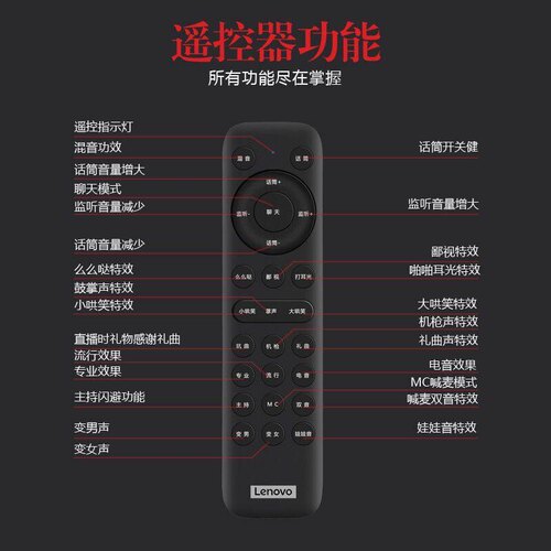 Lenovo/联想UM18pro话筒主播定制版直播k歌内置声卡遥控麦克风 - 图1