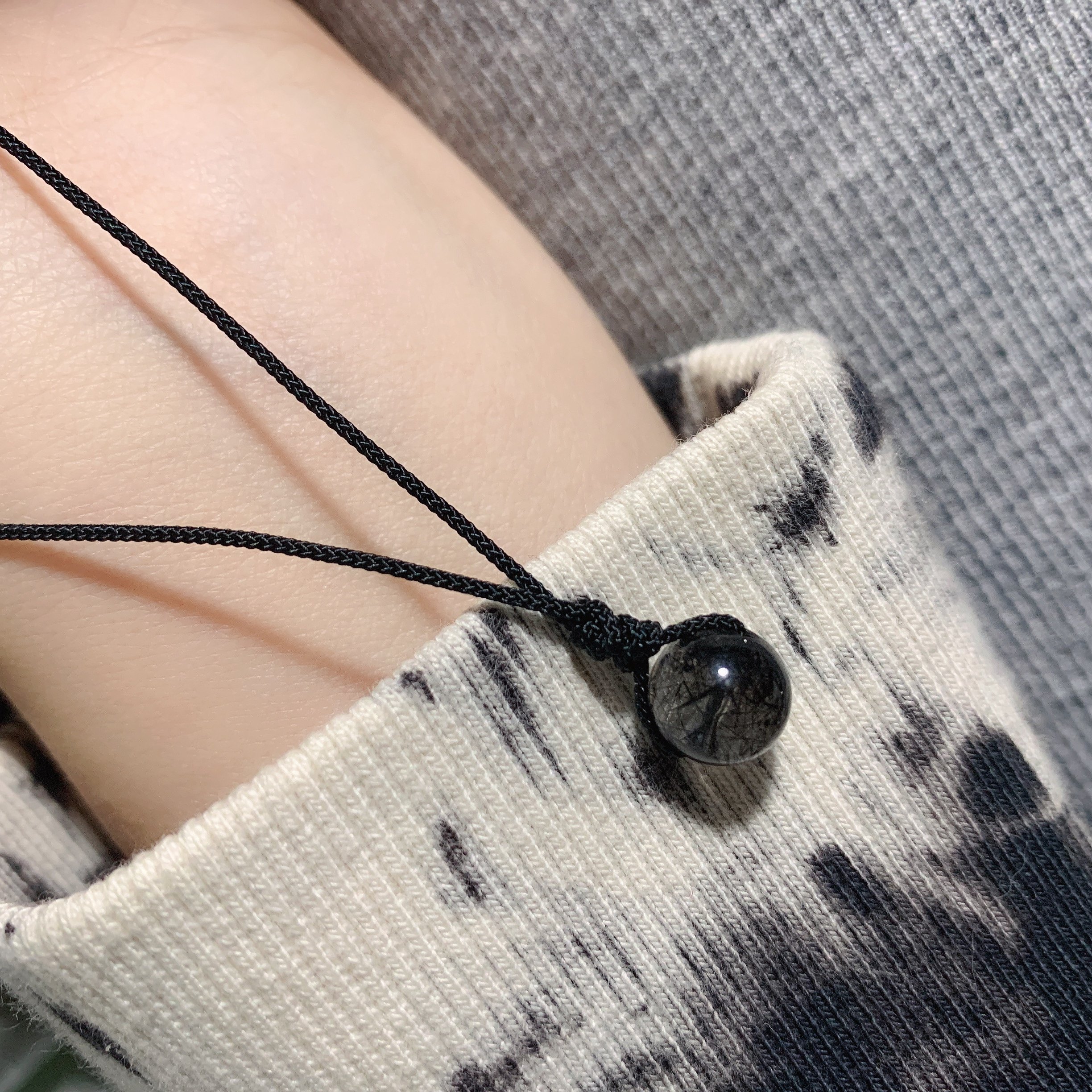 稀有水晶收藏级聚宝盆净透体黑发晶小灯泡编绳项链男女,淘宝优惠券,粉丝福利购,淘宝优惠卷