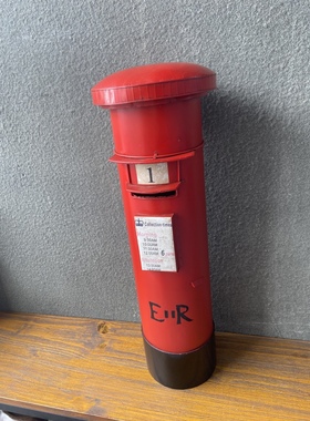 复古怀旧铁皮英伦风格邮筒摆件伦敦红色装饰品咖啡店甜品店摆件