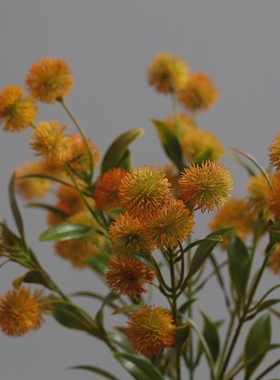家居装饰塑料花室外工程路引花艺仿真花假花金合欢刺球花秋冬摆设