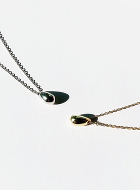 925纯银项链女小众INS潮水滴