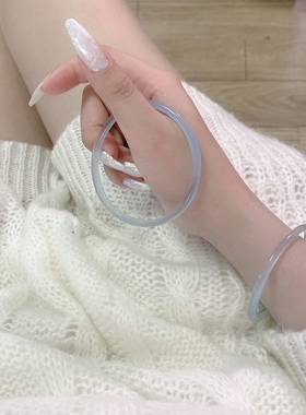 蓝玉髓古风玛瑙美人镯叮当镯女