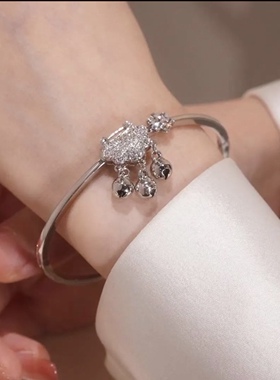 抖音同款平安喜乐富贵锁手镯小众网红潮手饰轻奢高级学生闺蜜礼物