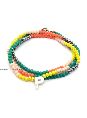 BKPP一同款彩虹珠琉璃明星项链圈