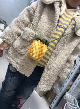 鸡蛋兜毛线蛋袋手工编织保护套口袋包针织成品菠萝袋包兜零钱包