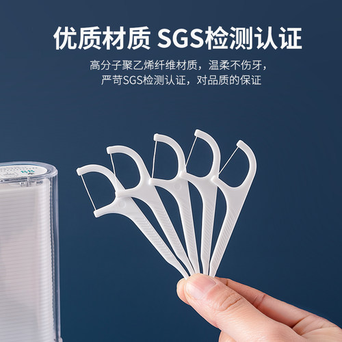 牙线家庭装超细牙签线自动盒装家用便携式随身儿童成人扁剔牙线棒 - 图1