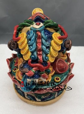 招财真品风水石湾公仔交趾陶