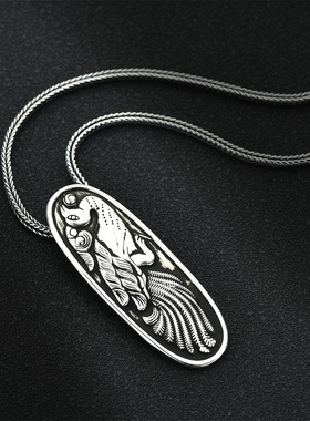 足银凤凰项坠挂件银饰纯银手工