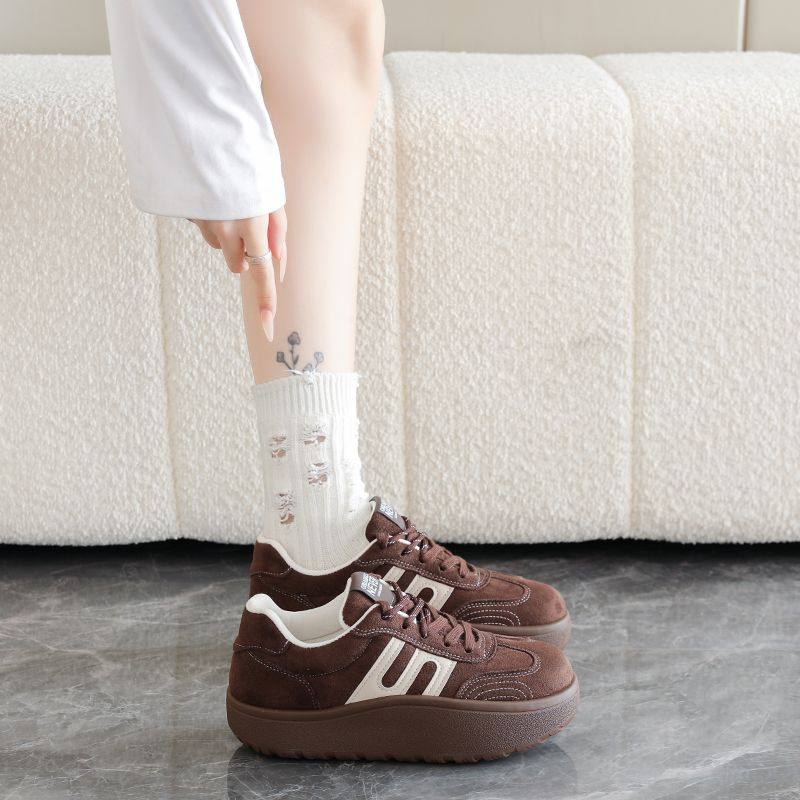 头层牛皮休闲拼色板鞋系带单鞋加绒春学生防滑豆豆鞋平底女鞋,淘宝优惠券,粉丝福利购,淘宝优惠卷