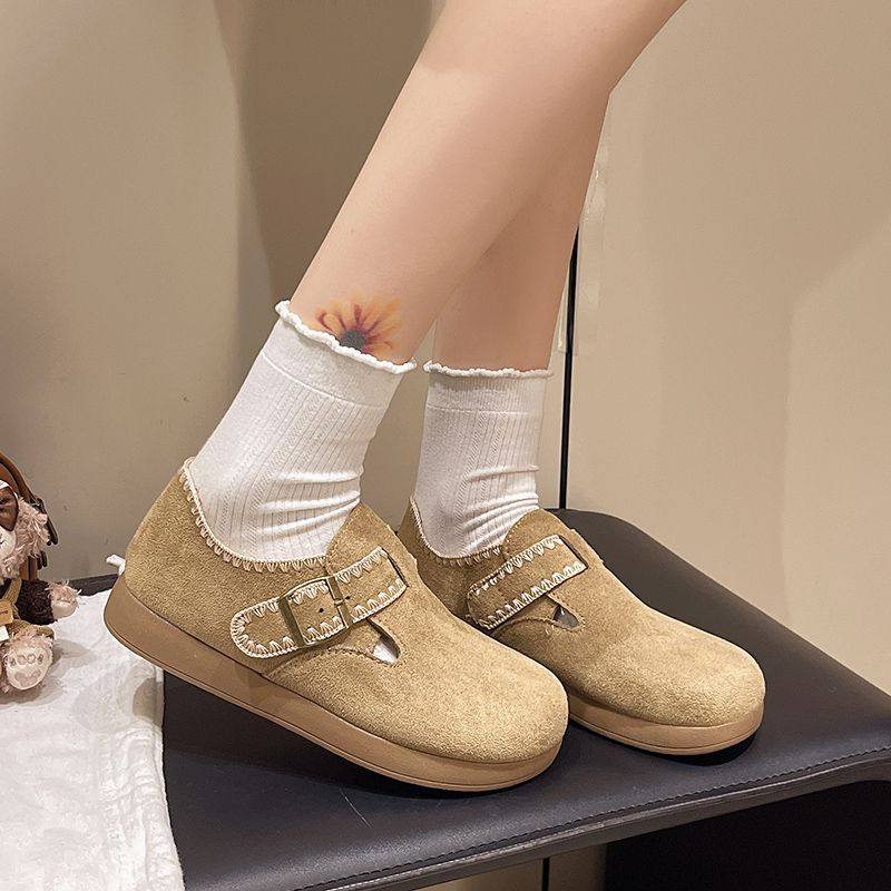 软底加绒豆豆鞋平底单鞋复古英伦风一脚蹬毛毛鞋冬外穿女棉鞋,淘宝优惠券,粉丝福利购,淘宝优惠卷