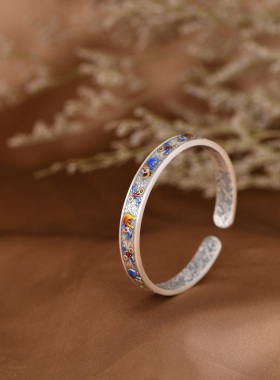 民族风女999足银寓意好手镯礼物