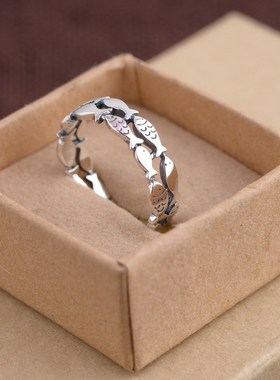 戒指990足银生日礼物日韩女