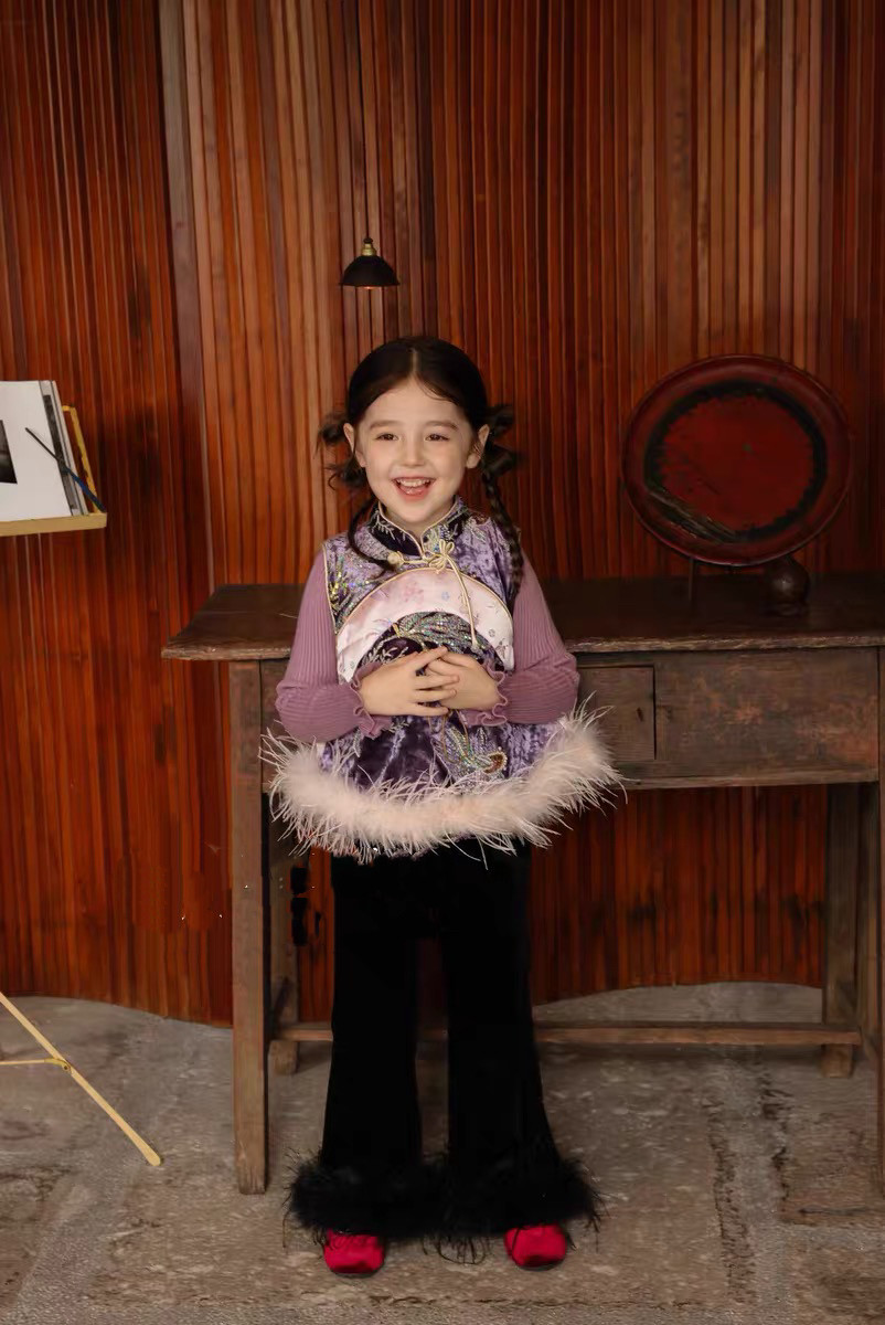 女童新中式国风加厚拜年服冬季新款宝宝洋气唐装马甲洋气背心年服,淘宝优惠券,粉丝福利购,淘宝优惠卷