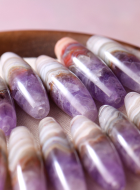 觉人天然紫水晶玛瑙天珠项链