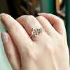 Jueren s925 sterling silver rotating wreath girl ring