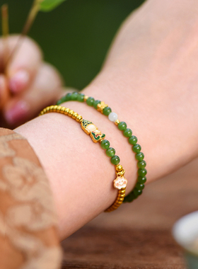 觉人古法足金佛陀祥云手链