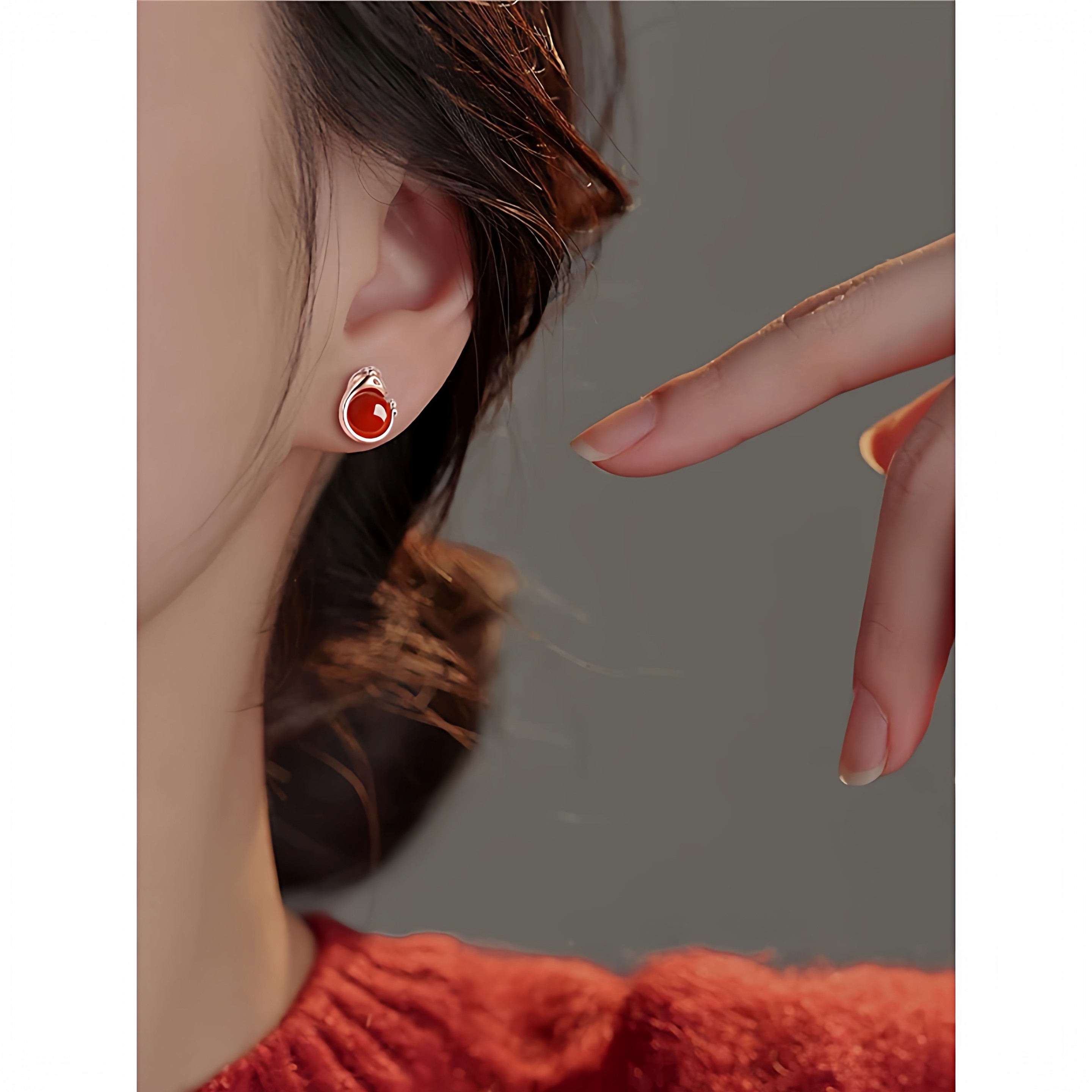 普陀山2026生肖马红色耳钉耳饰女红玛瑙耳环本命年女友闺蜜礼物,淘宝优惠券,粉丝福利购,淘宝优惠卷