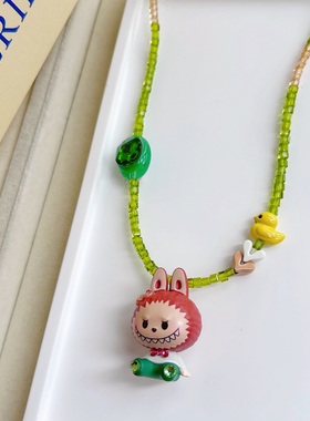 森系宝石ins趣味少女吊坠绿水晶