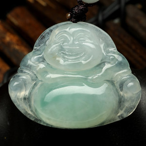 七彩云南天然缅甸翡翠佛公玉佛玉石吊坠女款挂件新中式国风弥勒佛