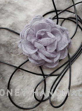 颈间花朵度假风波西米亚大花朵超仙花朵系带长款脖子花绑包包手花