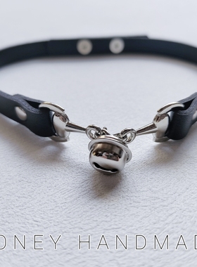 暗黑甜酷辣妹小众设计感choker皮质铃铛项圈金属扣环颈链女项圈
