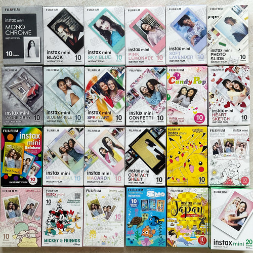 富士拍立得相纸mini7+/7C/7S/mini8/9/11/12/90白边卡通3寸相片纸 - 图0