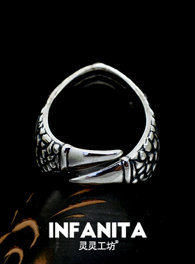 新款夸张黑玛瑙戒指情侣炫舞龙爪 开口奢华复古天然宝石指环R63