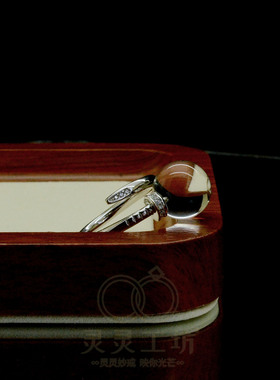 新款天然白水晶戒指女开口S925纯银钉子简约经典灵露凝钉原创R81