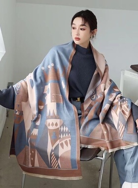 冬季韩版女加厚仿羊绒围巾保暖
