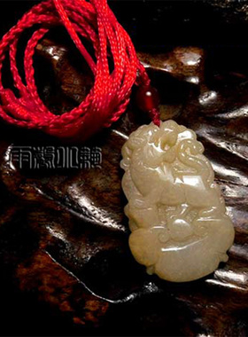 鉴定证书天然玉石黄色翡翠挂坠生肖虎男女款吊坠中国风精工雕刻