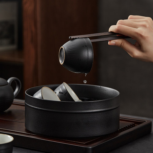 黑檀木茶道六君子套装茶具配件茶台用品大全茶桌功夫泡茶工具摆件 - 图3