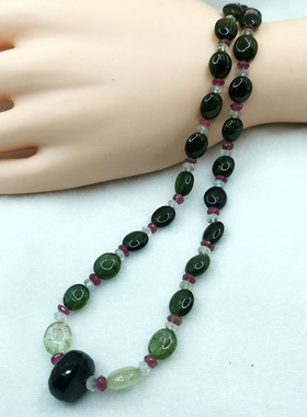 彩色宝石碧玺海蓝宝女款项链