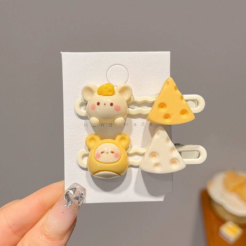 可爱奶酪仓鼠发夹女前额侧边刘海夹卡通发卡ins碎发鸭嘴夹子头饰,淘宝优惠券,粉丝福利购,淘宝优惠卷