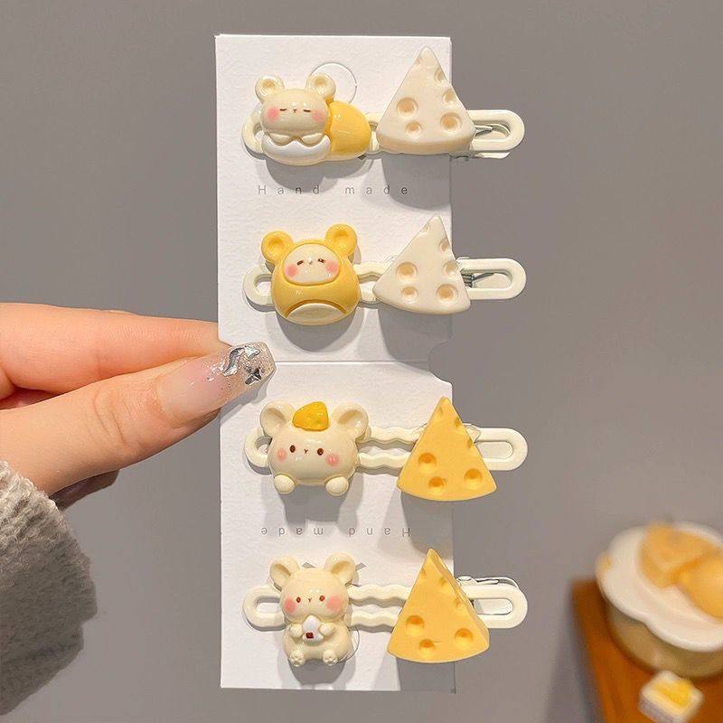 可爱奶酪仓鼠发夹女前额侧边刘海夹卡通发卡ins碎发鸭嘴夹子头饰,淘宝优惠券,粉丝福利购,淘宝优惠卷