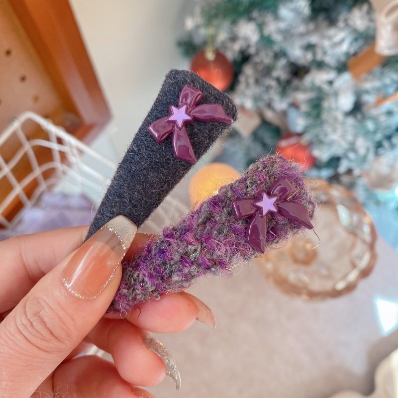 韩系字母紫色发夹女一字侧边夹发卡2025新款高端前额刘海夹子头饰,淘宝优惠券,粉丝福利购,淘宝优惠卷