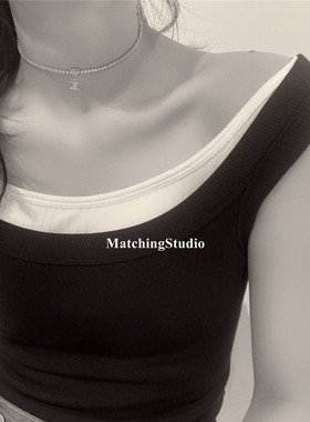 设计感黄铜镶嵌锆石优雅项链精致