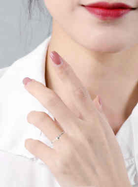 爱唯雅s999纯银珠子戒指女