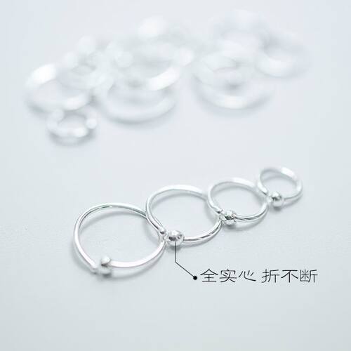 耳骨环s999纯银耳钉耳圈耳环简约小耳扣养耳耳饰圈圈新款潮耳骨钉 - 图2
