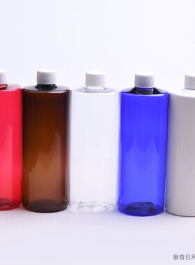 500ml毫升平肩普通旋盖瓶聚奇日用包装带内塞塑料乳液瓶PET分装瓶