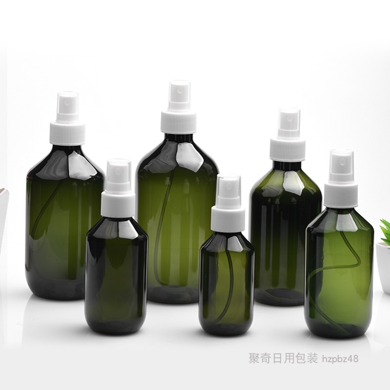 100ml150ml200ml300ml500毫升半罩喷雾瓶细脖棕色绿色塑料小喷壶 - 图2