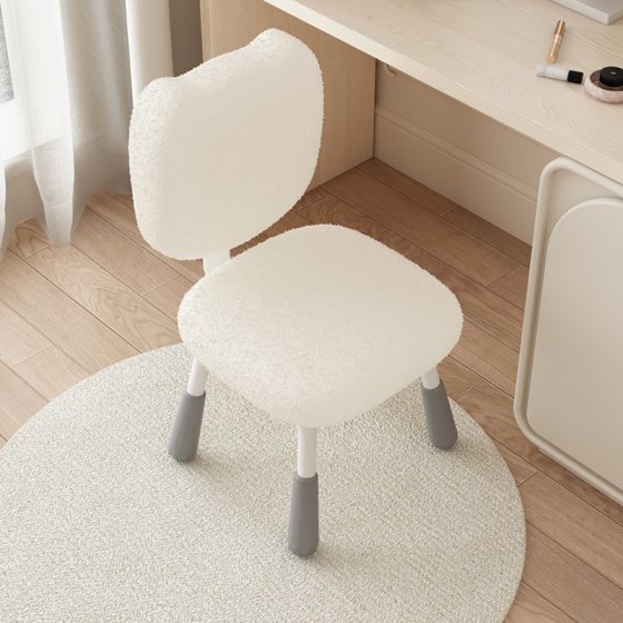 Lamb velvet makeup chair bear learning chair can be lifted and adjusted to correct sitting posture desk stool seat study chair