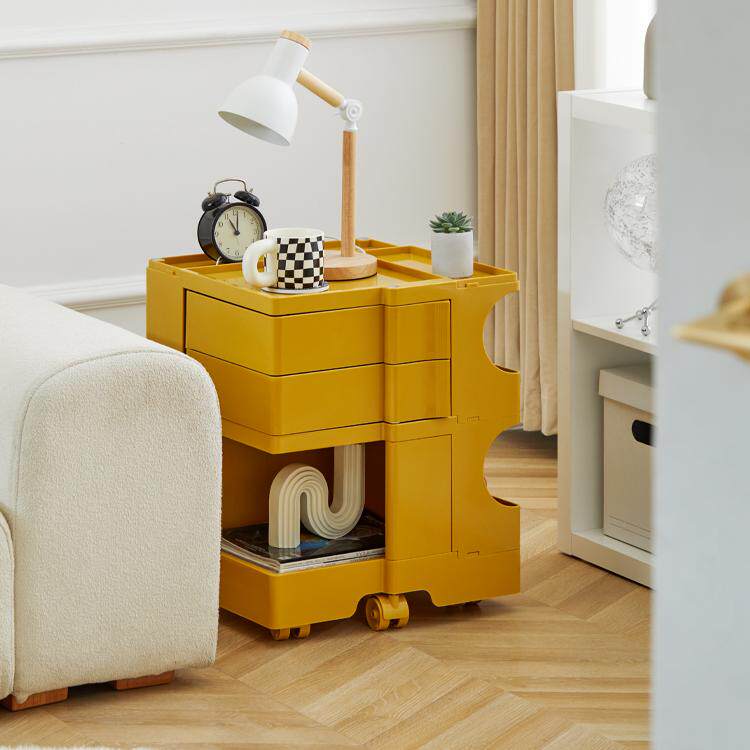 小推车置物架床头化妆品收纳柜网红ins风可移动旋转多功能收纳架